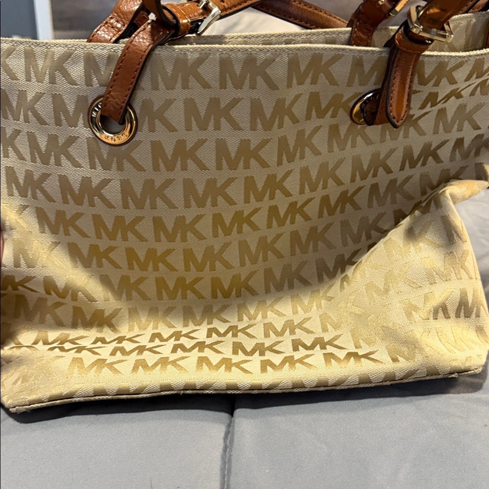 Michael Kors Beige MK Logo Tote